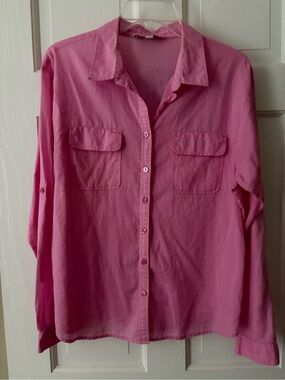 Loft Pink Button-Up Shirt